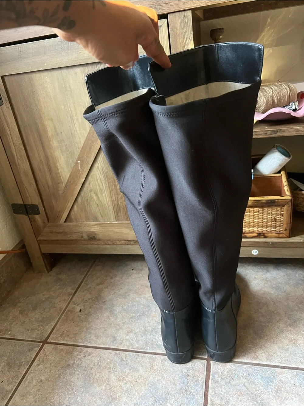 Michael Kors Black Over-the-Knee Riding Boots